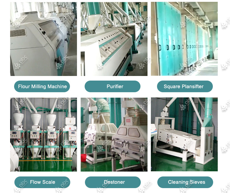main machines in automatic wheat flour milling plant