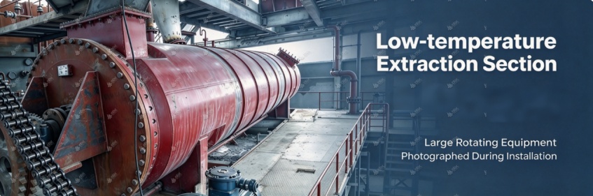Low-temperature extraction section equipment during installation
